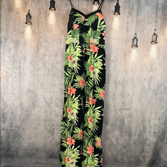 Xhilaration Pants - Xhilaration large floral palm jump suit